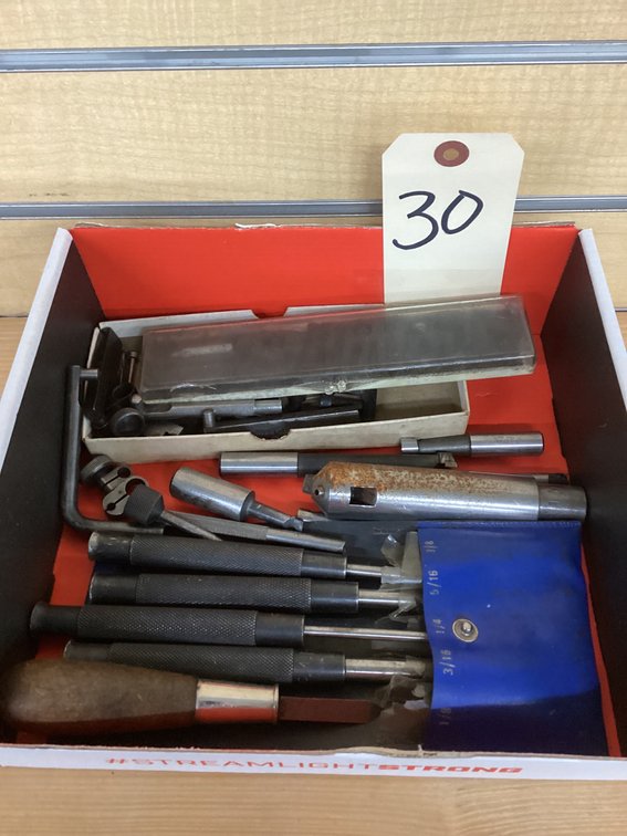 Box of misc. jaws, punches, boring bars.
