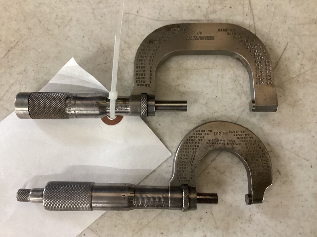 Starett #231 and Brown & Sharp #47 micrometer set.