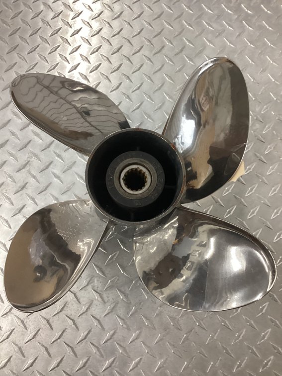 Renegade Bass four blade stainless steel prop.