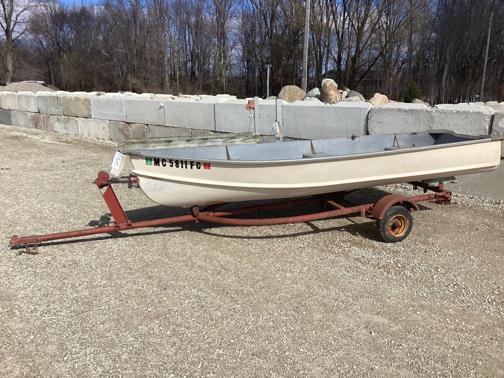 13’ fiberglass v bottom fishing boat with trailer, bill of sale.