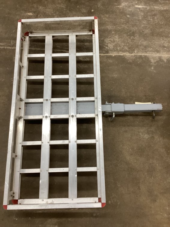 Aluminum rear hitch cargo carrier.