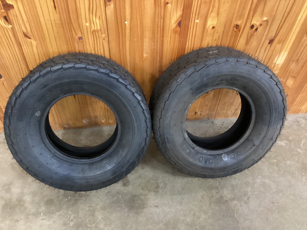 (2) unused Road Guider 20.5X8.0-10 trailer tires.