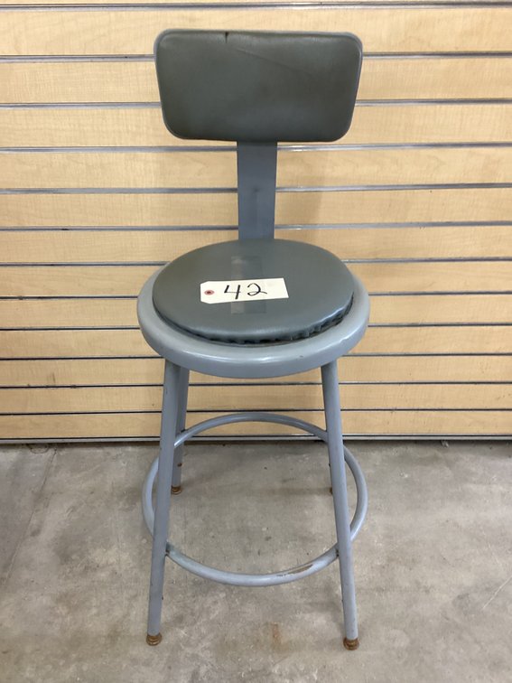 Metal shop stool.