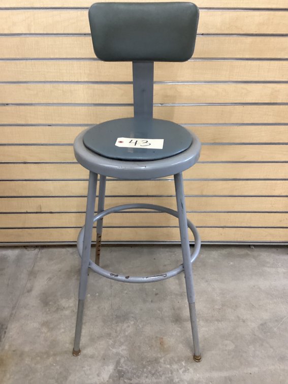 Metal shop stool.