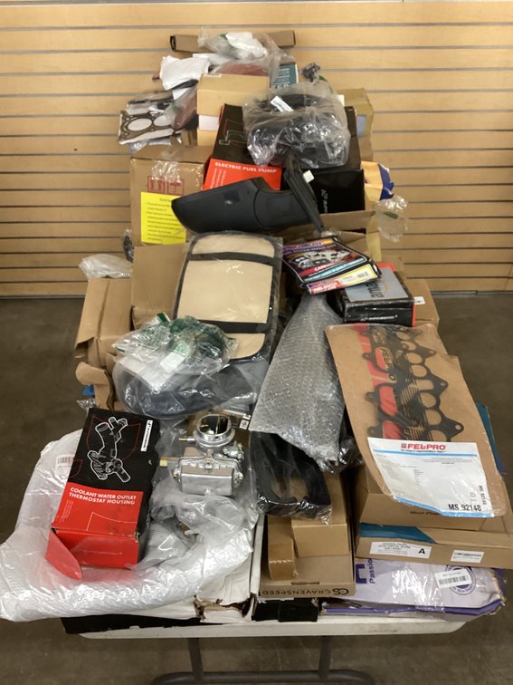 Table of automotive parts.
