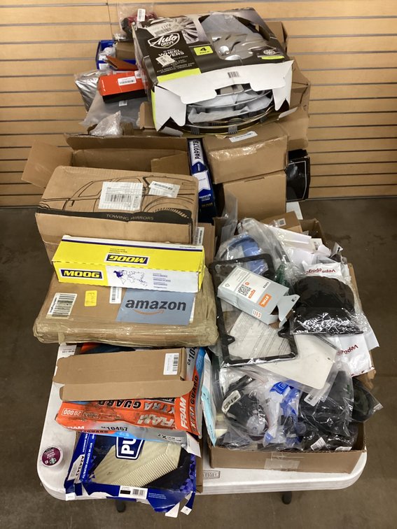 Table of automotive parts.