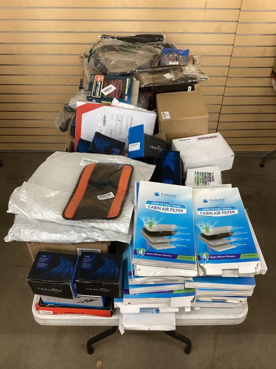 Table of automotive parts.