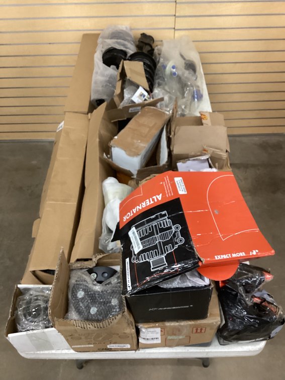 Table of automotive parts.