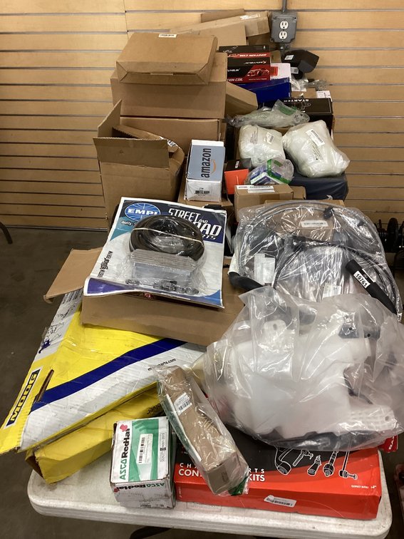Table of automotive parts.