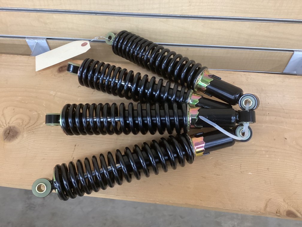 (4) Adjustable coil over shocks - 13” eye to eye