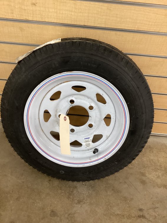 Unused 4.80X12 trailer tire- 5 hole wheel