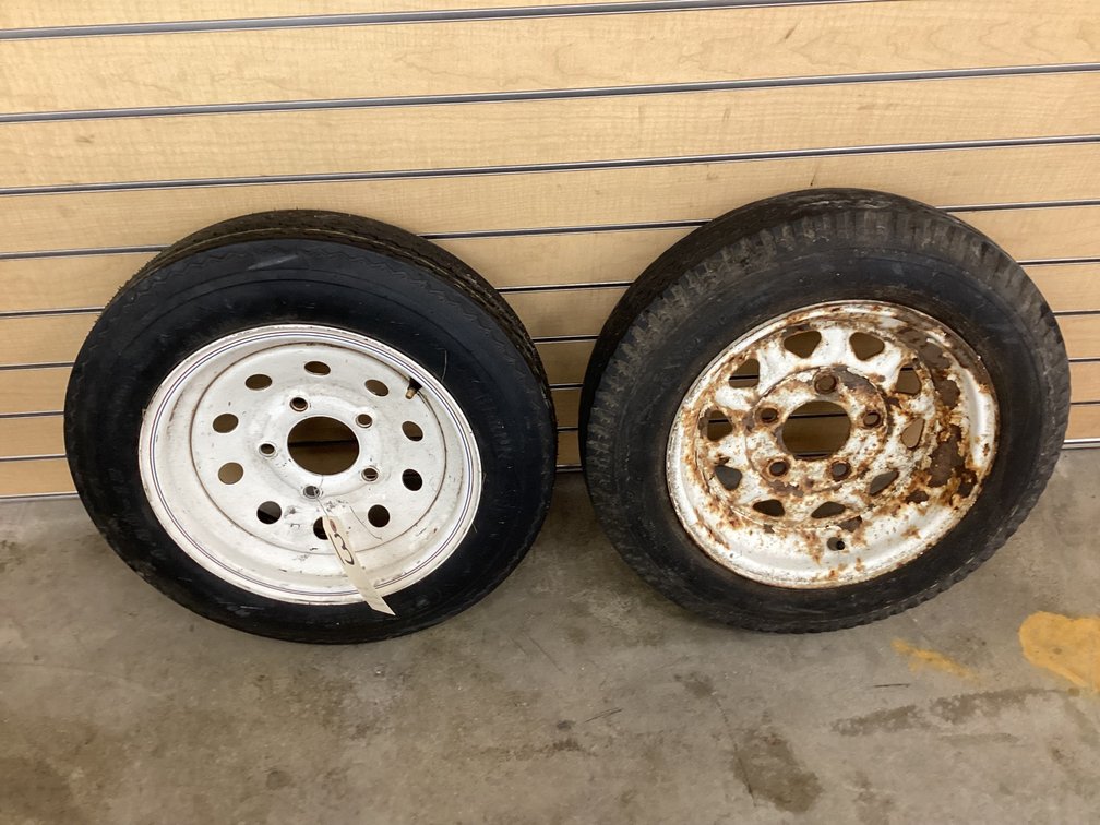 (2) 4.80X12 trailer tires w/ 5 hole wheels