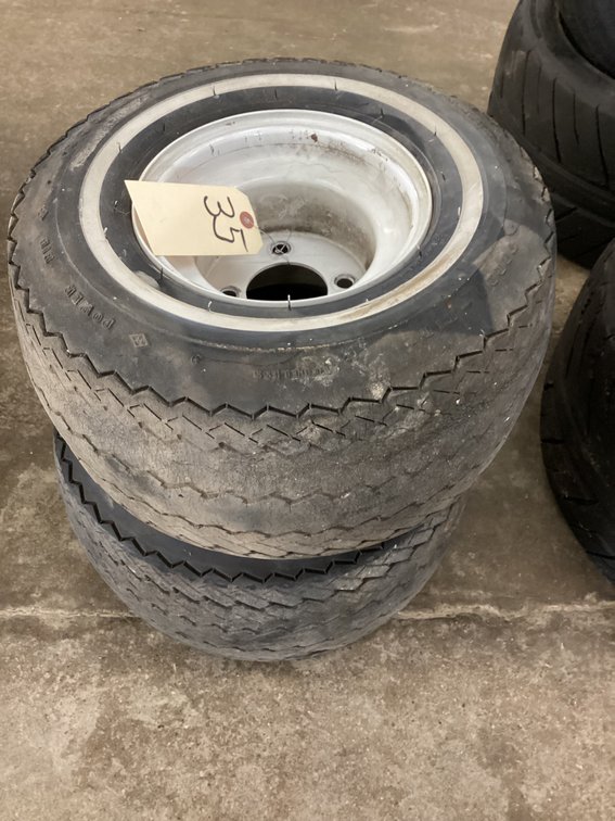 (2) used whitewall golf cart tires/wheels