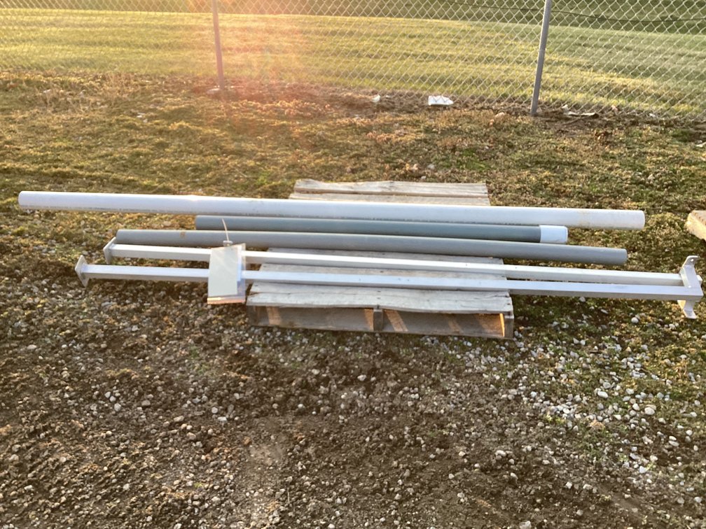 PVC pipe & aluminum brackets 