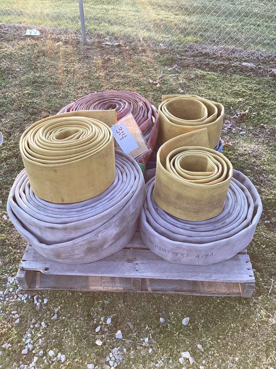 Skid of fire hose
