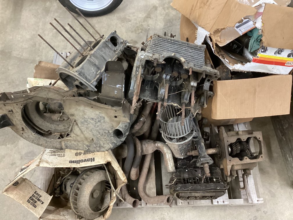 Skid of mostly Volkswagen parts