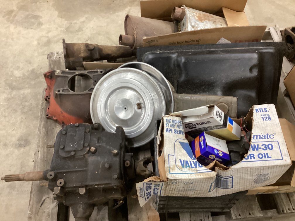 Skid of car parts