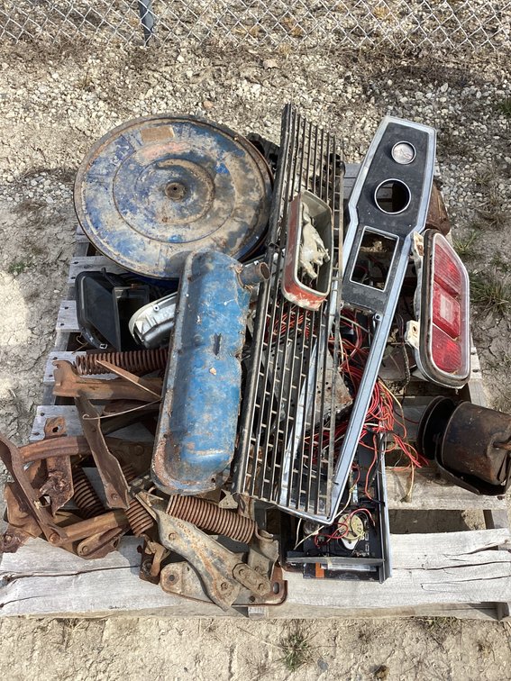 Skid of car parts