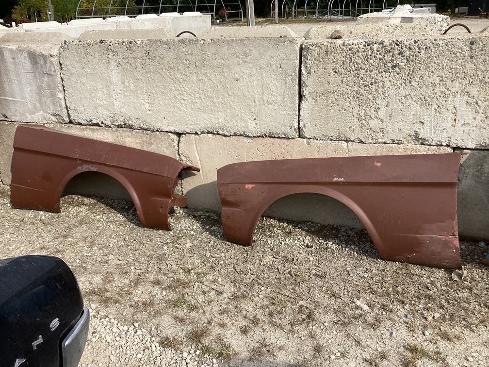 Two Mustang fenders