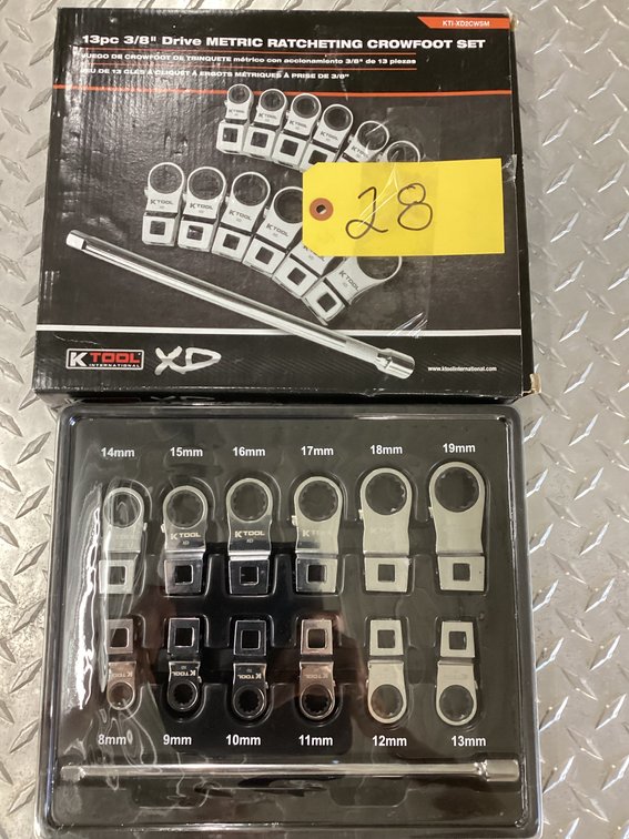 Unused Ktool 13 pc 3/8 drive ratcheting crowfoot set
