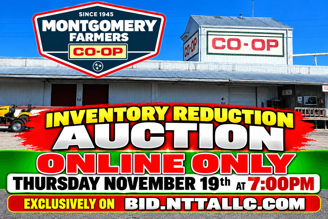 MONTGOMERY FARMERS CO-OP INVENTORY REDUCTION ONLINE ONLY AUCTION