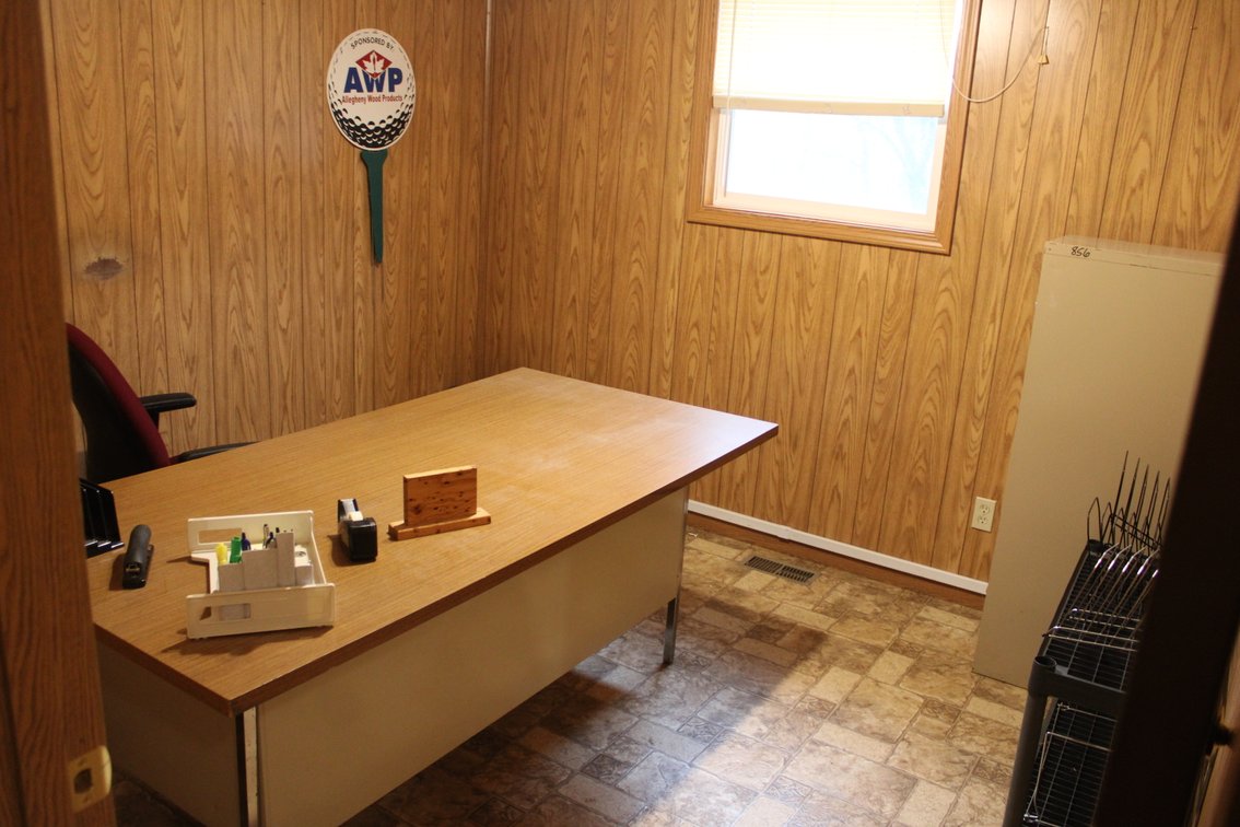 5 Drawer Metal Frame Wood Top Desk