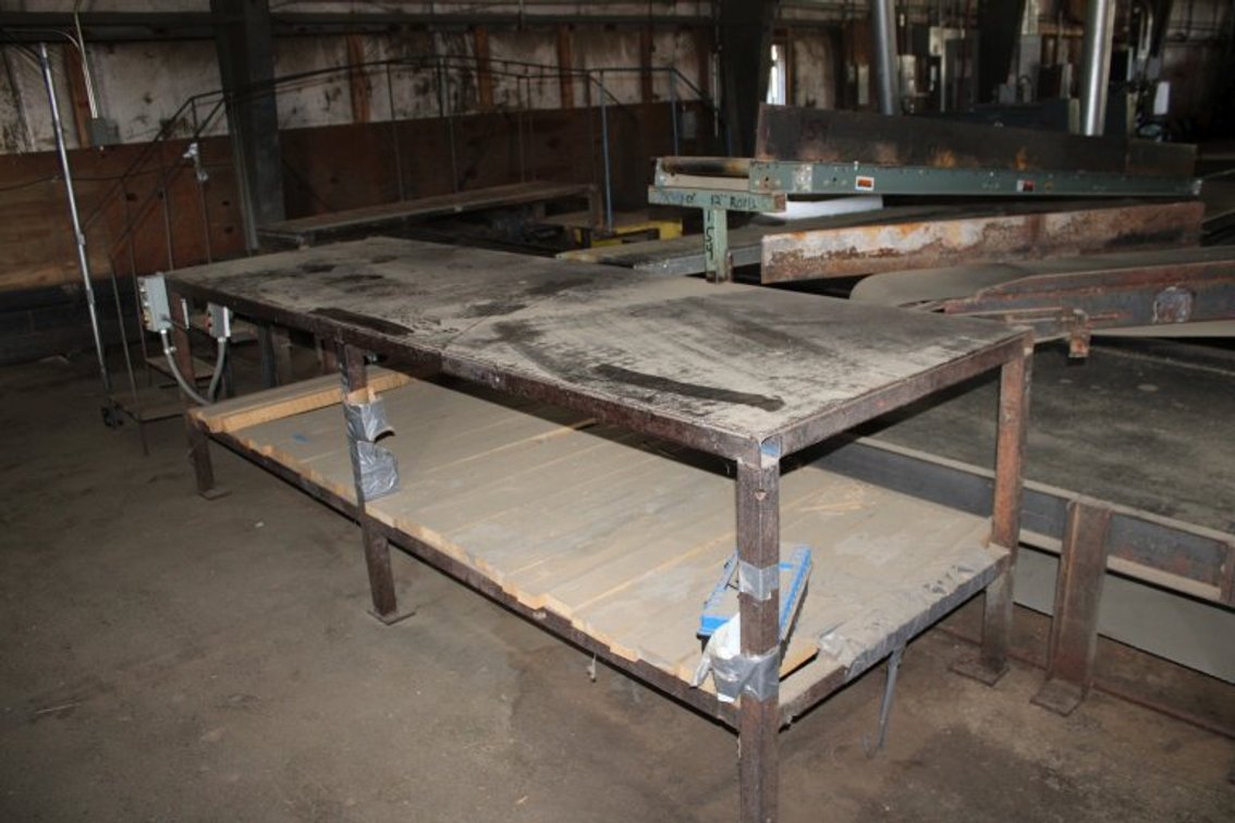 10'x40" Steel Work Table Controls for Belt Conveyor Attached