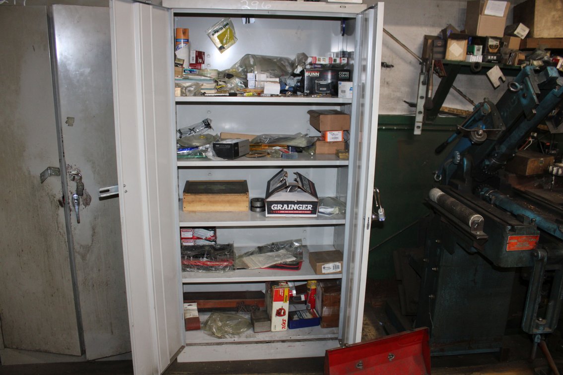Cabinet and contents to include  tool box on floor