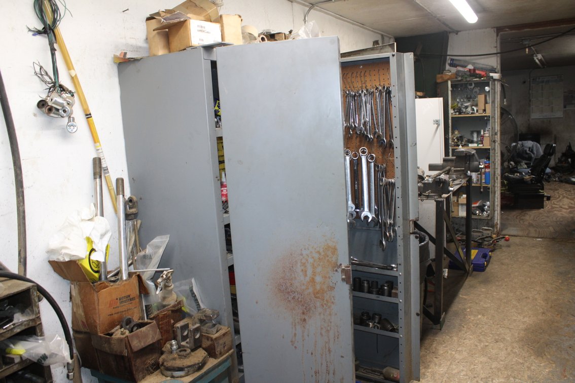 Gray Cabinet and Contents