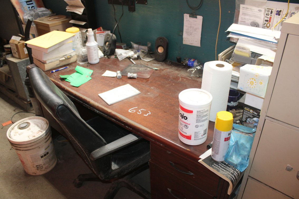 Desk and contents 