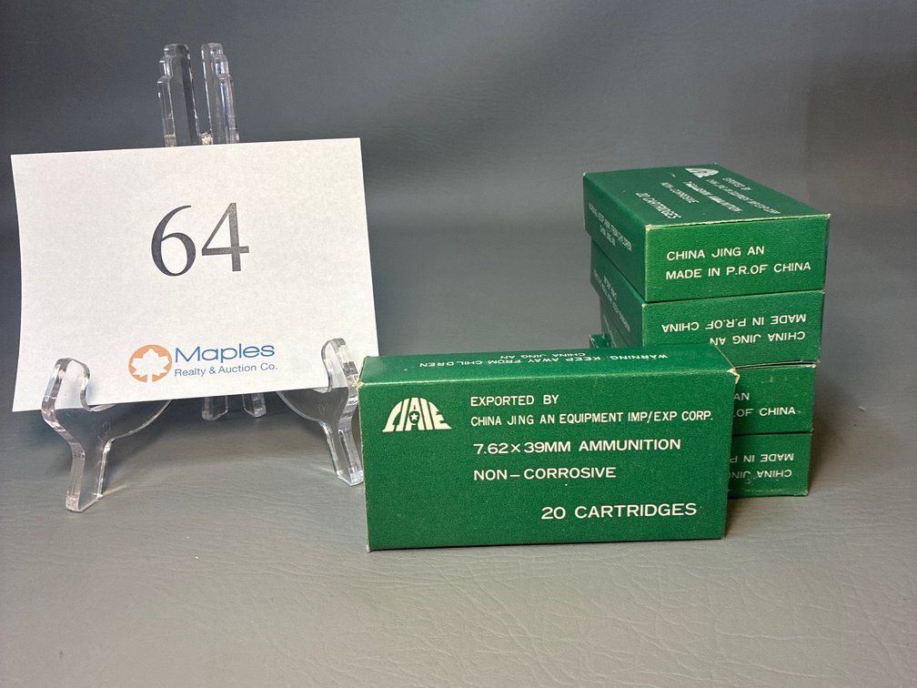 100 Rounds 7.62x39 MM Non-Corrosive 
