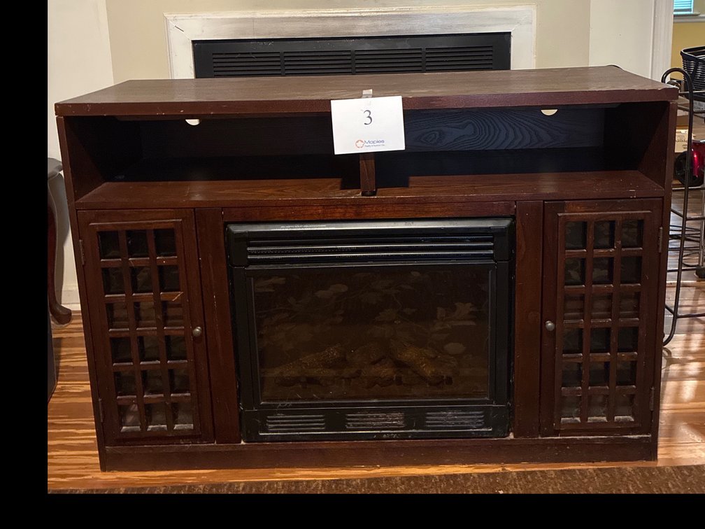 Tv Stand w Built in Fireplace 48x16x32in