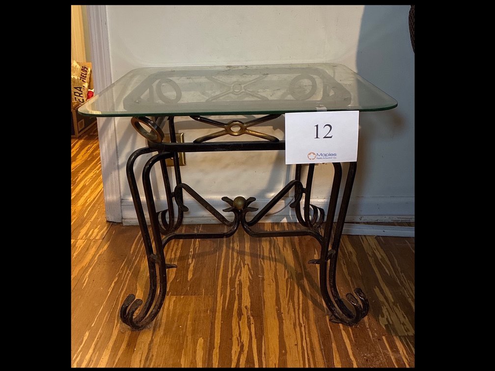Glass Top End Table 26x26x21
