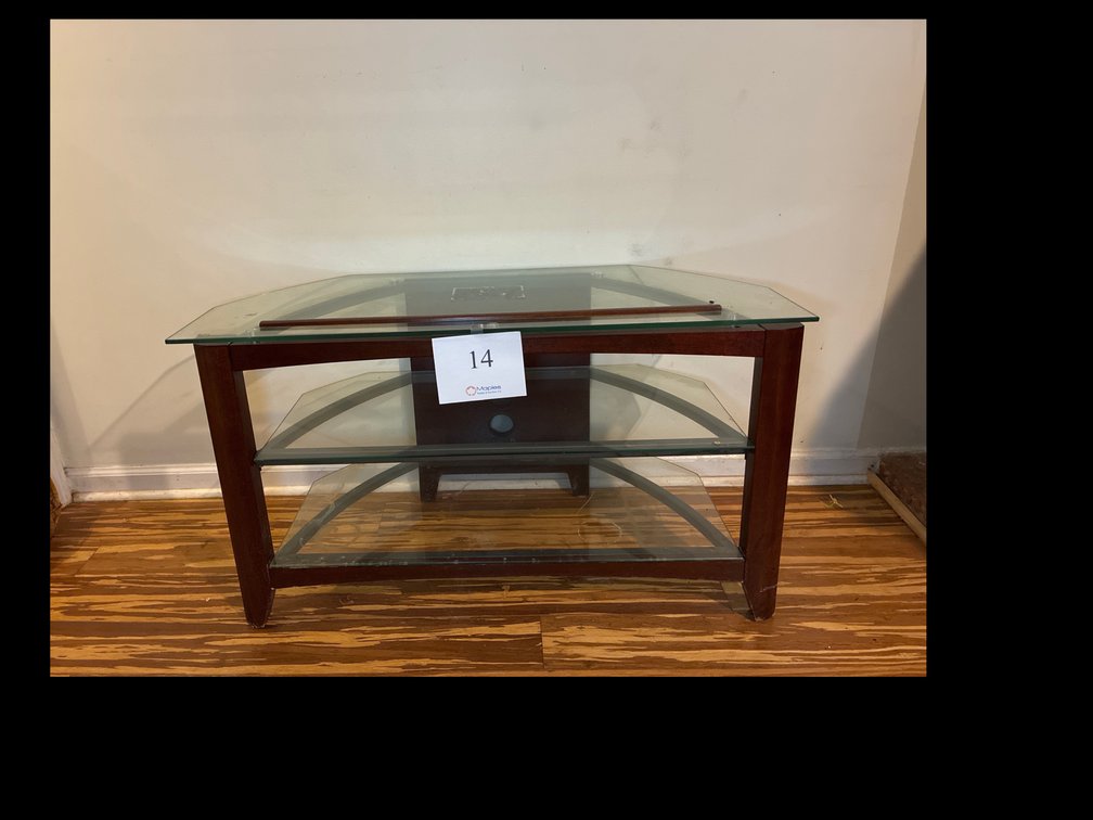 TV Stand Glass Shelves 40x17x23
