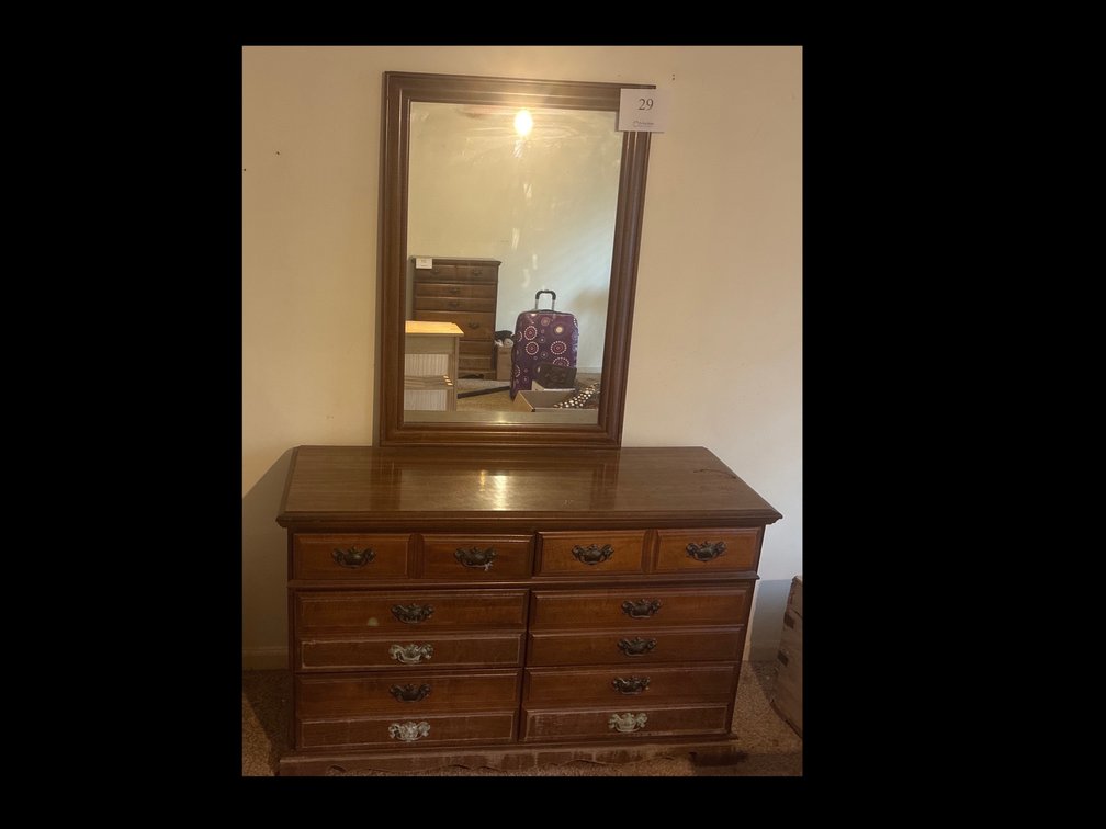 Dresser with Mirror 50x18x31(Dresser) 29x41 (Mirror)