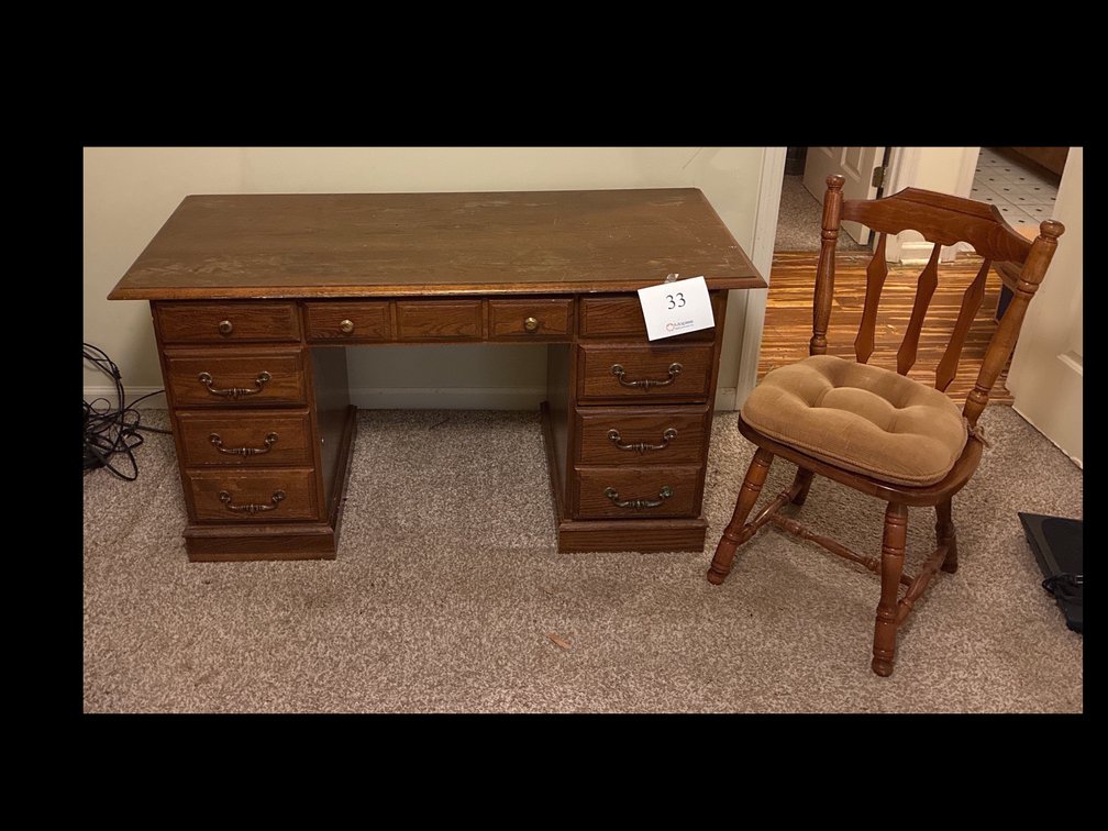 Wooden Desk with Chair 54x24x30