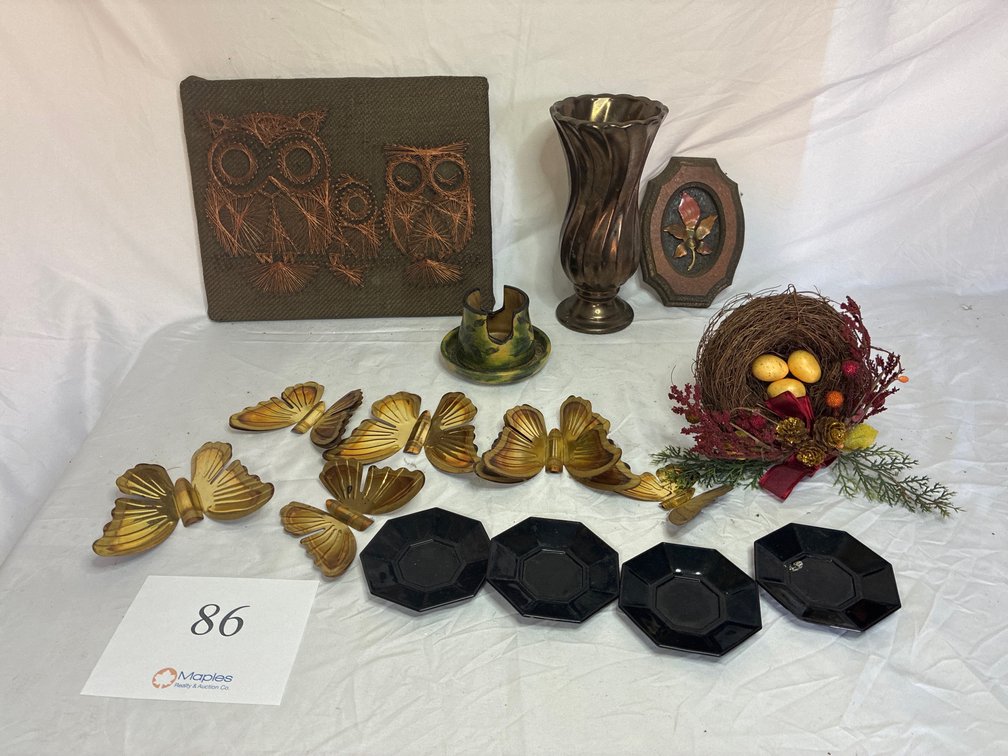 Decor, Ashtrays, Golden Butterflies