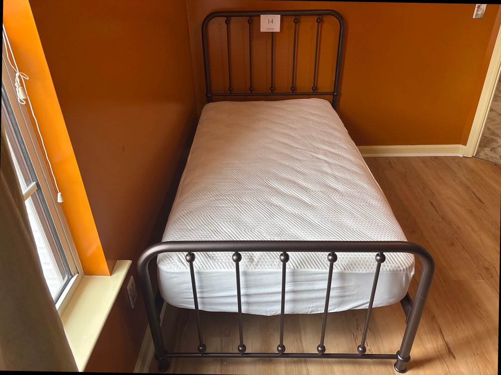 METAL TWIN BED WITH MATTRESS