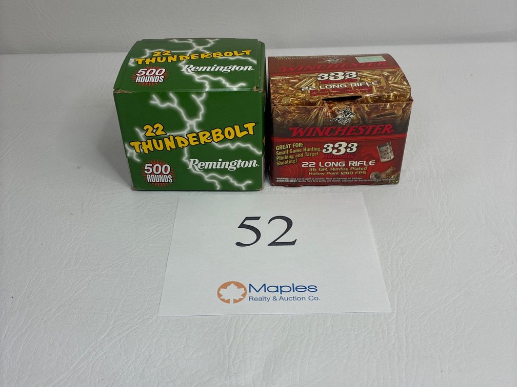 500 Rounds 22 Thunderbolt, 333 Rounds Winchester .22 Long Rifle