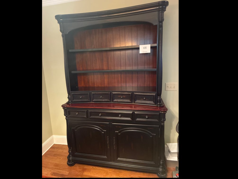 Hutch and Buffett Indigo Creek Collection 59x20x89 From Havertys Lined Drawers for Silverware