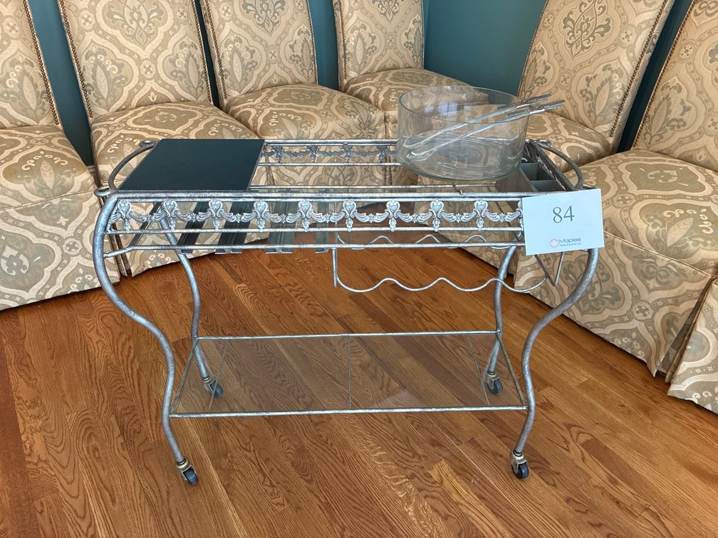 Metal Wine and Cheese Cart