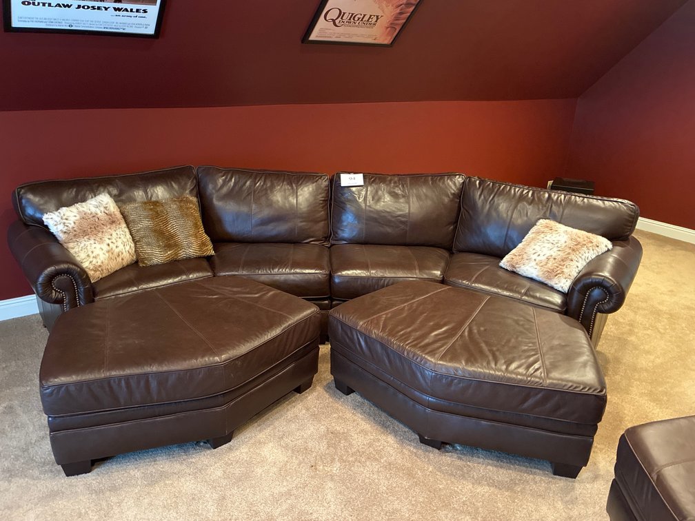 Leather Sofa with Ottomans from Sprintz 10 feet long