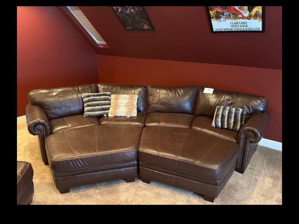 Leather Sofa with Ottomans 10 ft long