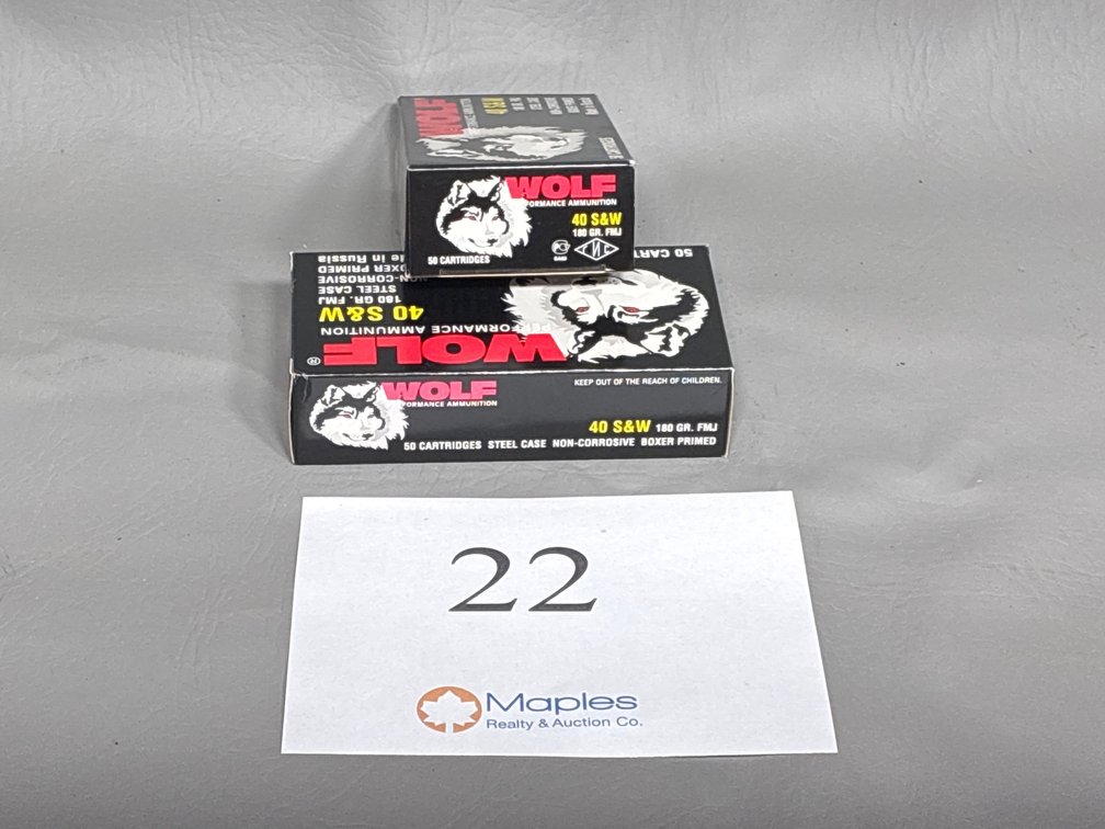 100x Rounds Wolf 40 S&W 180 Grain FMJ