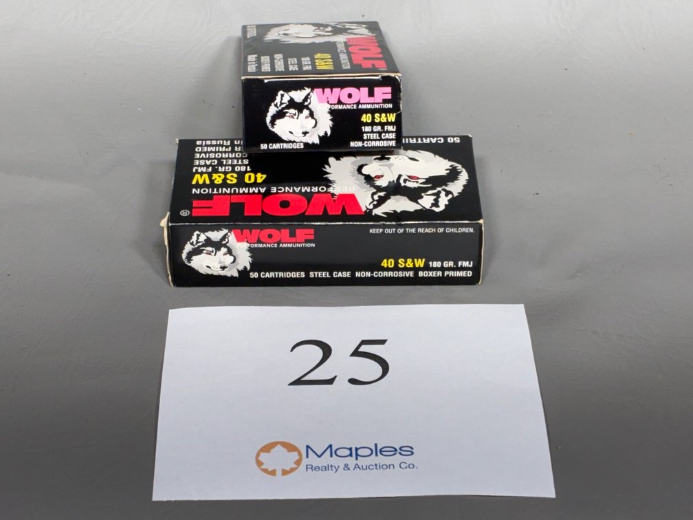 100x Rounds Wolf 40 S&W 180 Grain FMJ