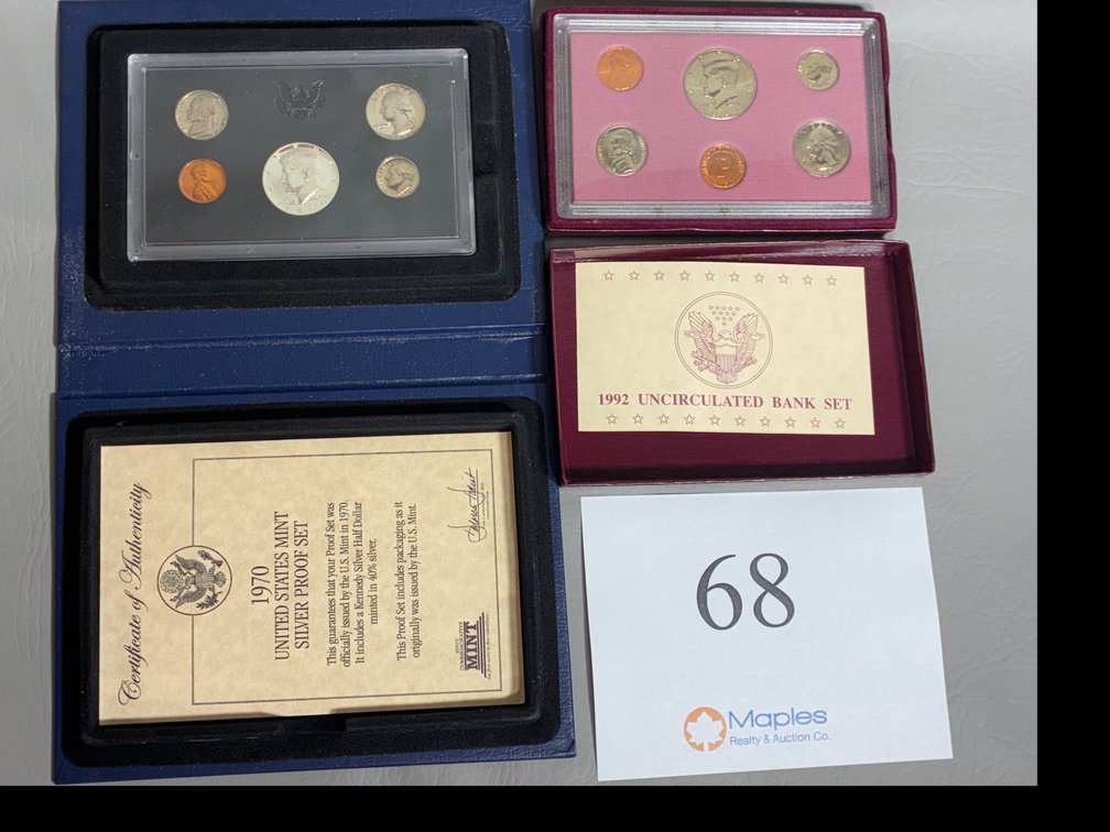 1970 U.S. Mint Silver Proof Set, 1992 Uncirculated Bank Set