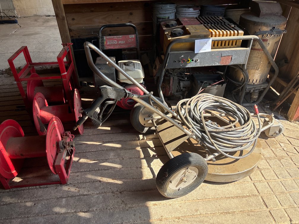 PRESSURE WASHERS (AS-IS), COMMERCIAL HOSE REELS, DRIVEWAY SPRAYER