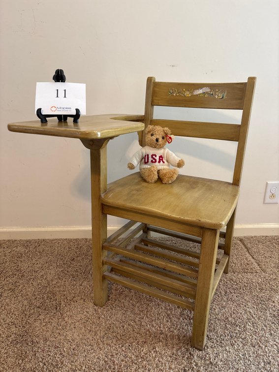 VINTAGE DESK CHAIR AND TY BEAR