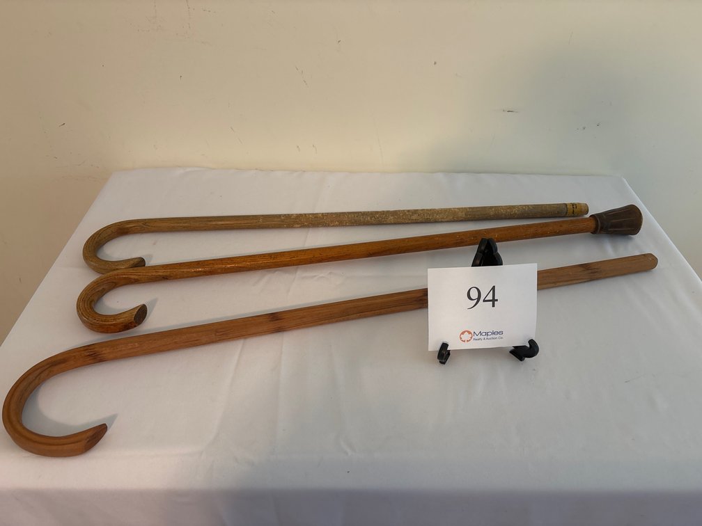 THREE WOODEN WALKING CANES