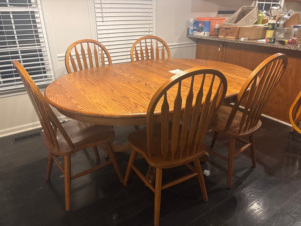 Wooden Kitchen Table & 5 Chairs